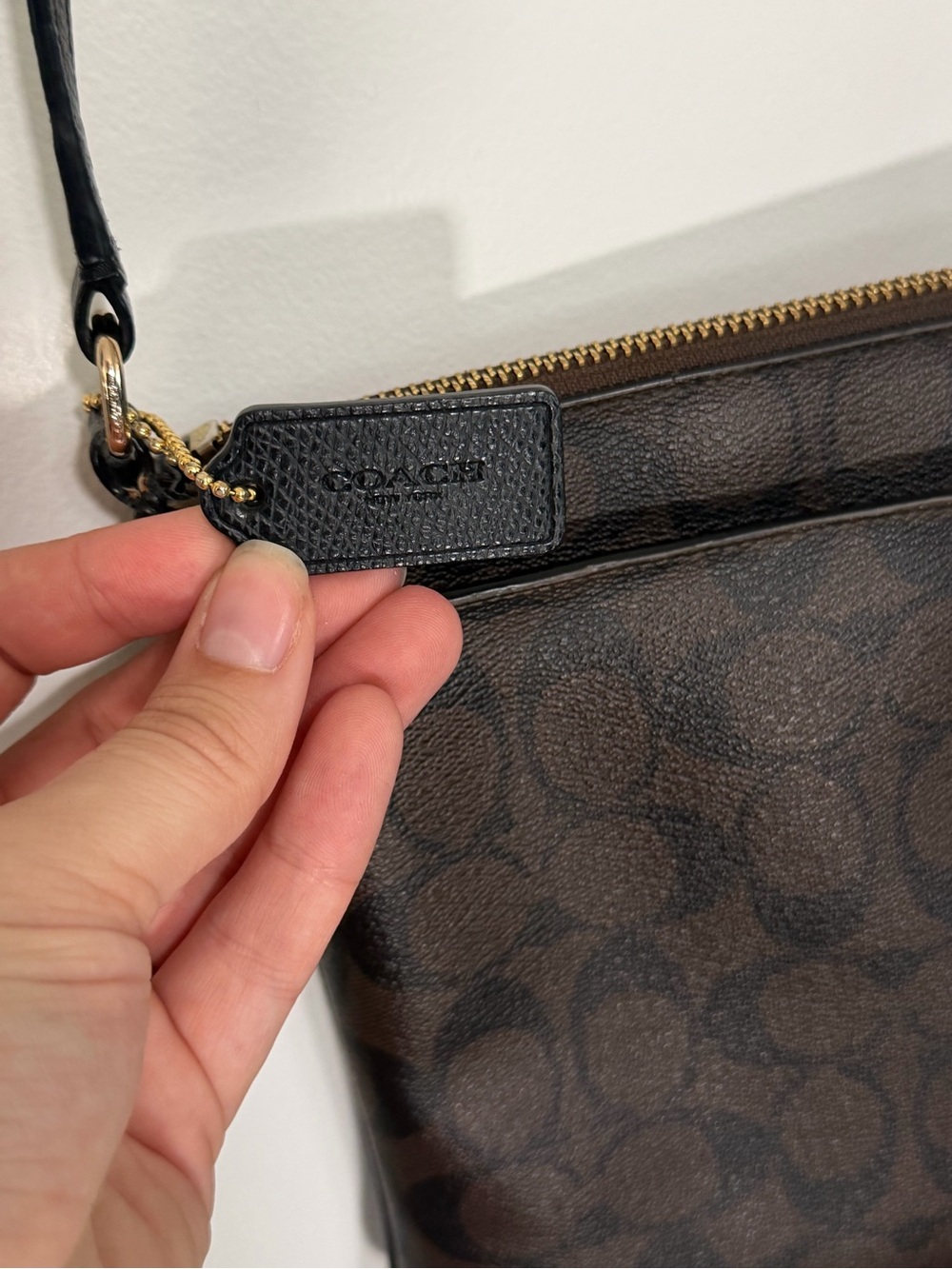 Coach Brown Signature Small Crossbody with Gold Logo - Picture 7 of 9